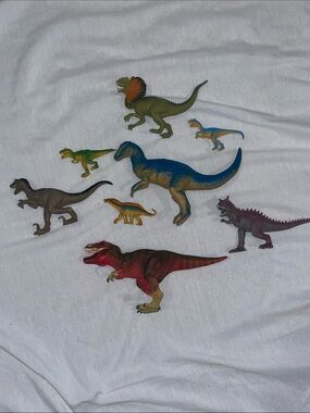 8pc Assorted Toy Dinosaur Figures - Multicolor Set